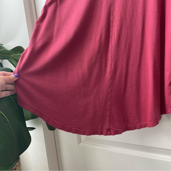 Lucky Brand Red Blouse Eyelet Button Henley Flowy Large - Picture 11 of 13